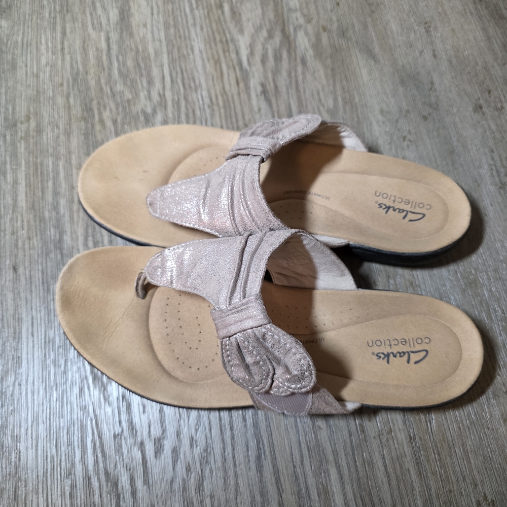 Clarks Women's Silver Sandals - Picture 2 of 5